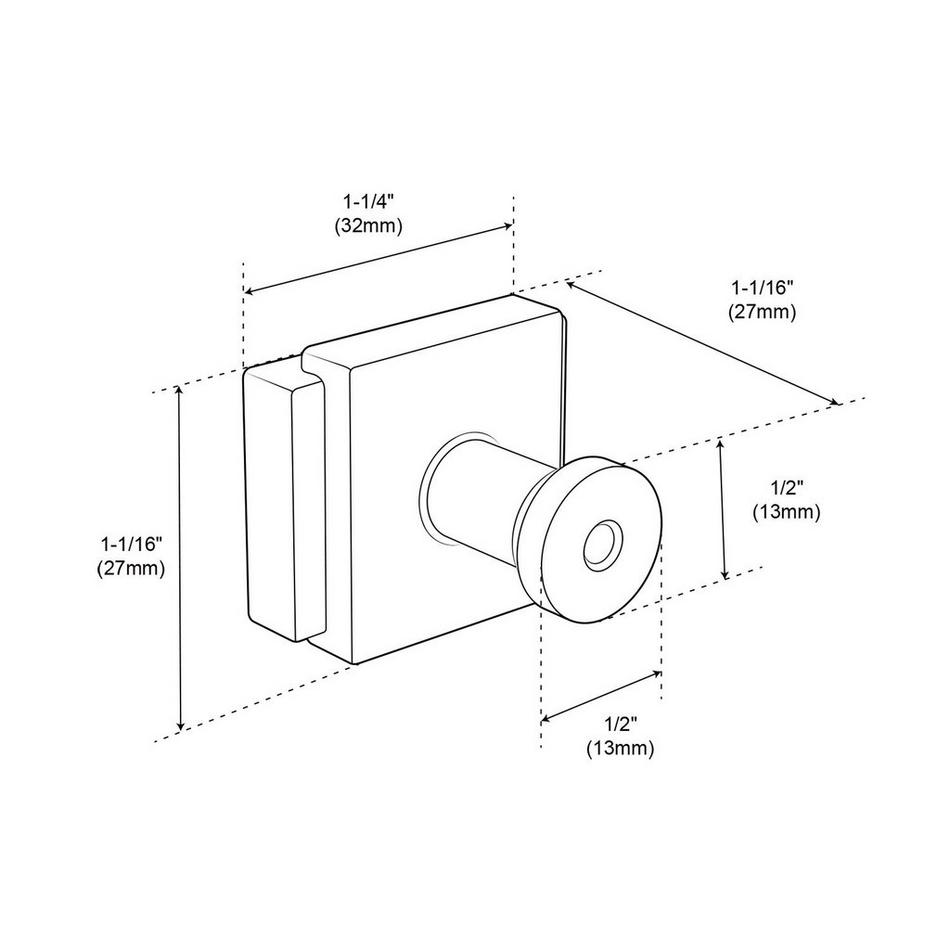 1-1/4" Gilderoy Rectangle Cabinet Knob - Polished Nickel, , large image number 4