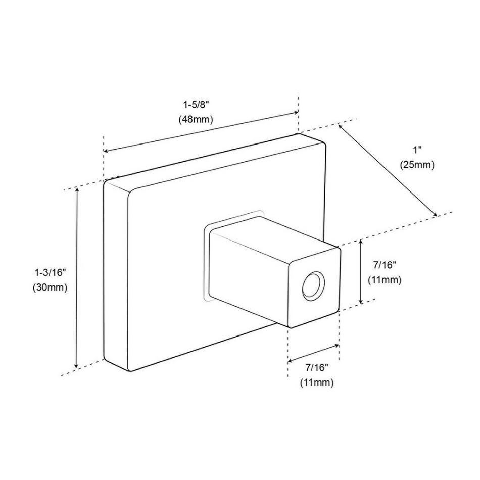 1-5/8" Matilde Rectangle Cabinet Knob - Brushed Gold, , large image number 3