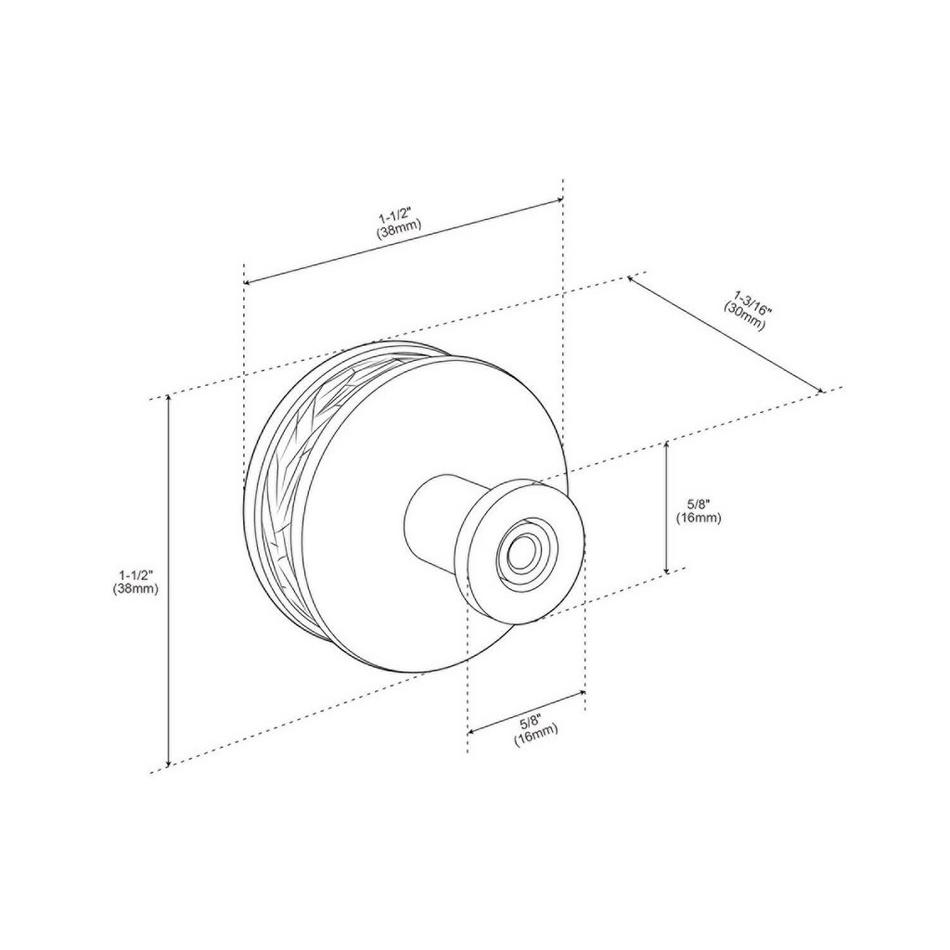 1-1/2" Lazzara Round Textured Cabinet Knob - Satin Nickel, , large image number 3