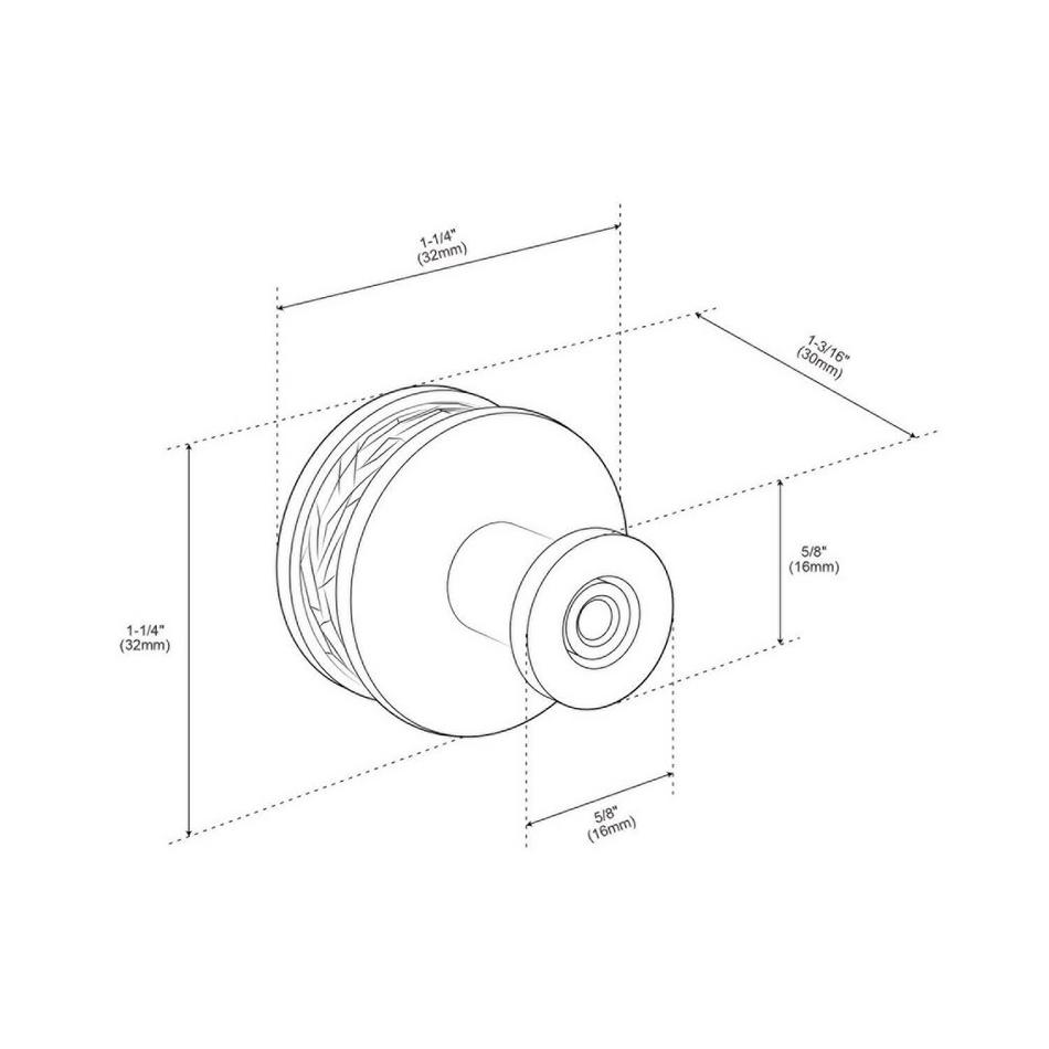 1-1/4" Lazzara Round Textured Cabinet Knob - Polished Chrome, , large image number 3
