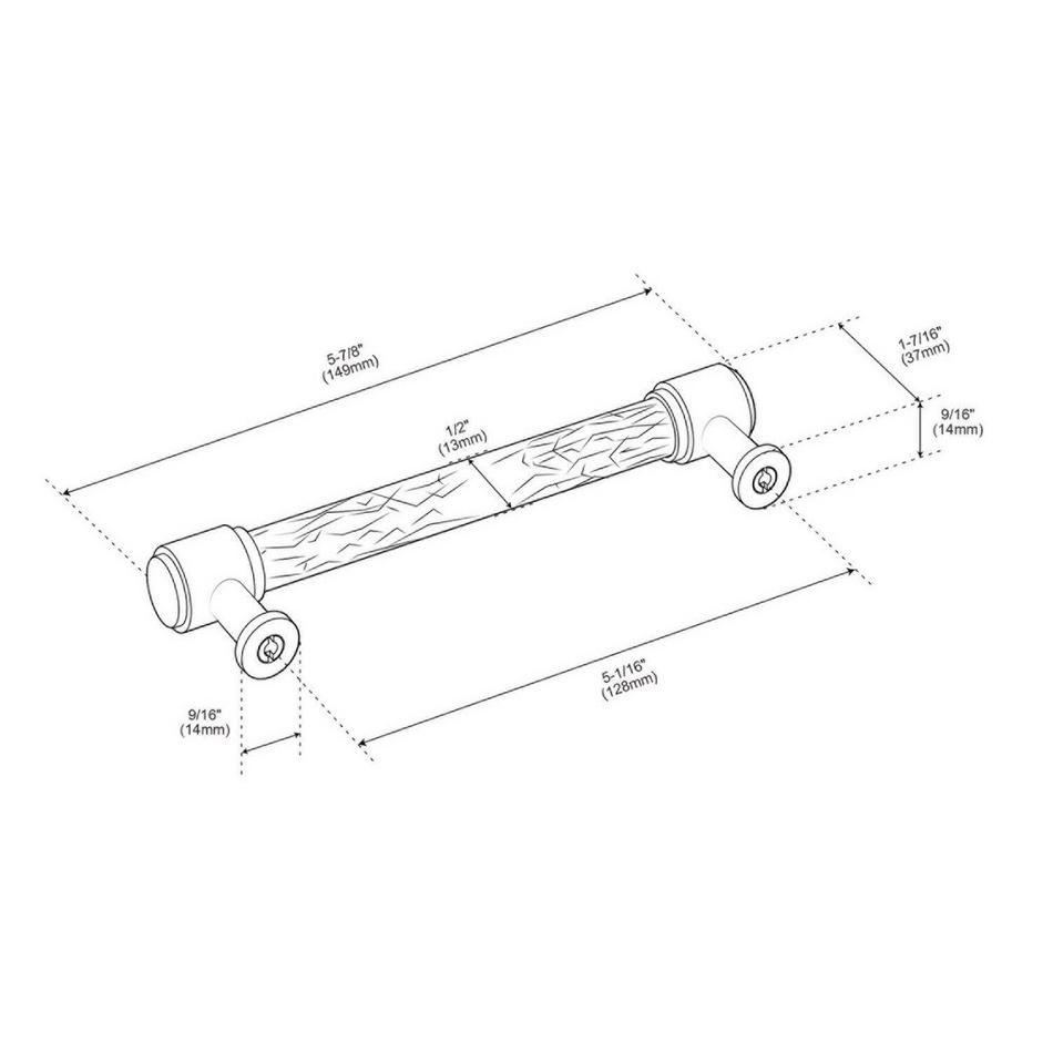 5-1/16" Lazzara Textured Cabinet Pull - Matte Black/Champagne Bronze, , large image number 4