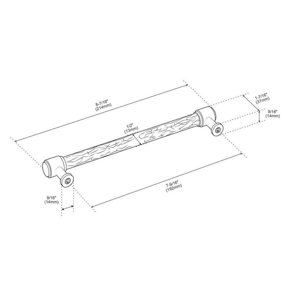7-9/16" Lazzara Textured Cabinet Pull - Matte Black/Champagne Bronze, , large image number 4