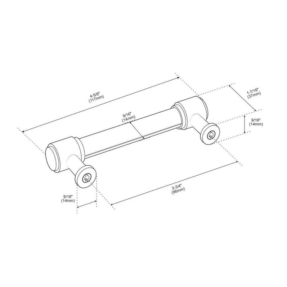 3-3/4" Lazzara Cabinet Pull Cognac Leather - Polished Nickel, , large image number 3