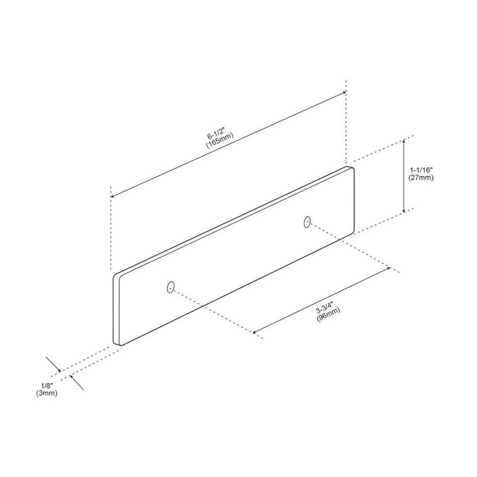 3-3/4" Contemporary Cabinet Pull Backplate - Polished Chrome, , large image number 3