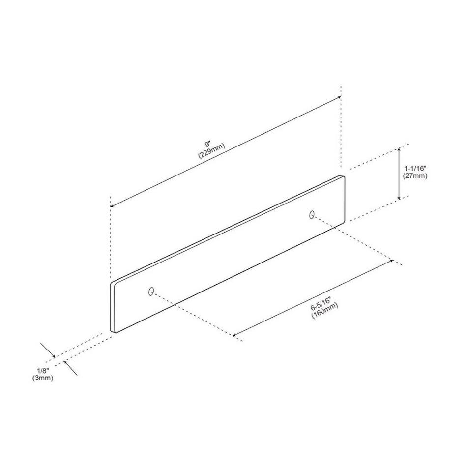 6-5/16" Contemporary Cabinet Pull Backplate - Oil Rubbed Bronze, , large image number 3
