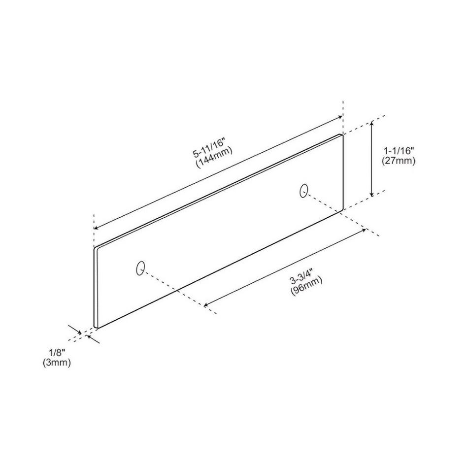3-3/4" Traditional Cabinet Pull Backplate - Matte Black, , large image number 3