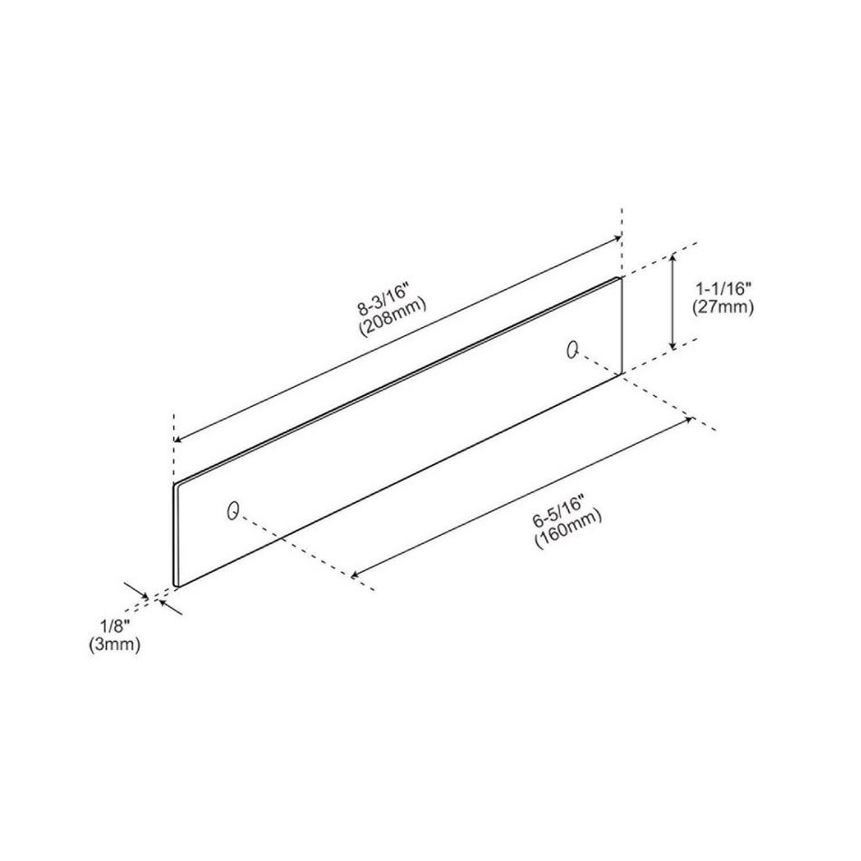 6-5/16" Traditional Cabinet Pull Backplate - Polished Nickel, , large image number 3