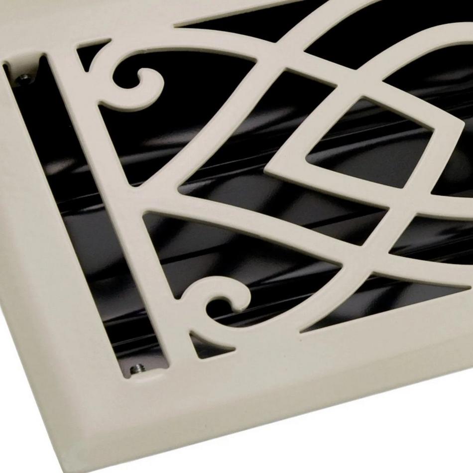Victorian Steel Floor Register - Almond 6" x 14" (7-1/4" x 15" Overall), , large image number 1