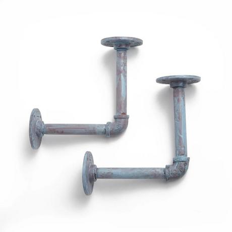 Gibson Iron Pipe L-Shaped Shelf Brackets