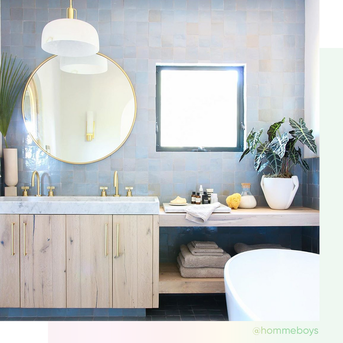 Bathroom from Hommeboys, Polished Carrara Marble Trough Sink