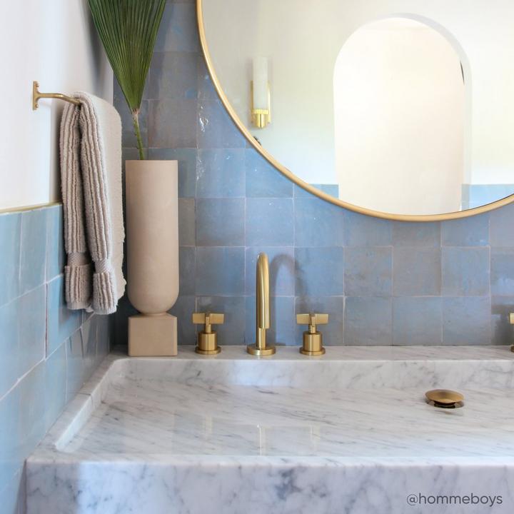 Bathroom from Hommeboys, Polished Carrara Marble Trough Sink
