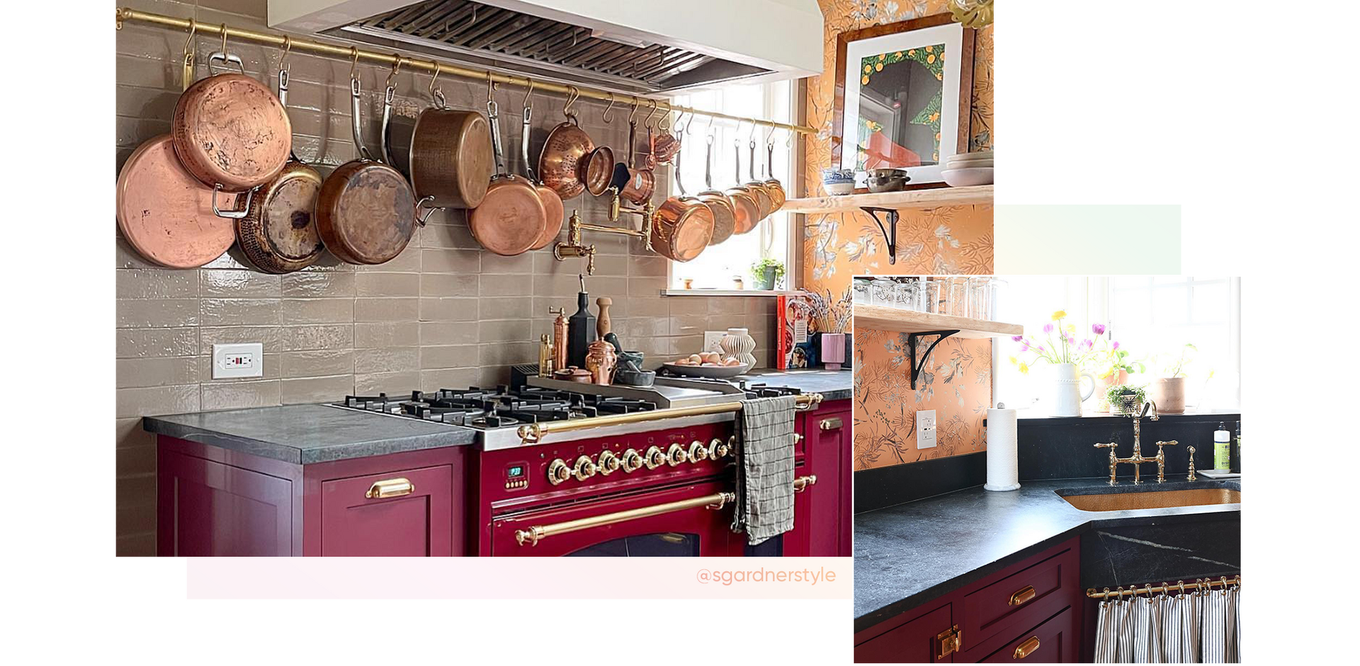 Kitchen from Shavonda Gardner, Bellevue Bridge Kitchen Faucet, Augusta Retractable Wall-Mount Pot Filler in Polished Brass