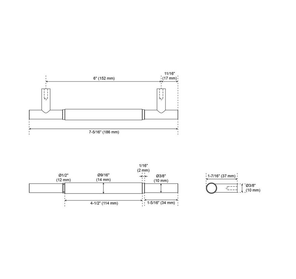 6" Arles Knurled Brass Cabinet Pull - Polished Brass, , large image number 2