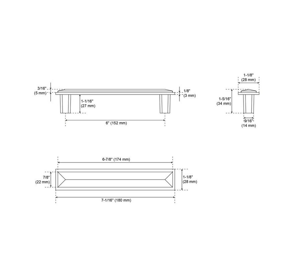 Bresnick Solid Brass Cabinet Pull - Antique Brass - 6" Centers, , large image number 1