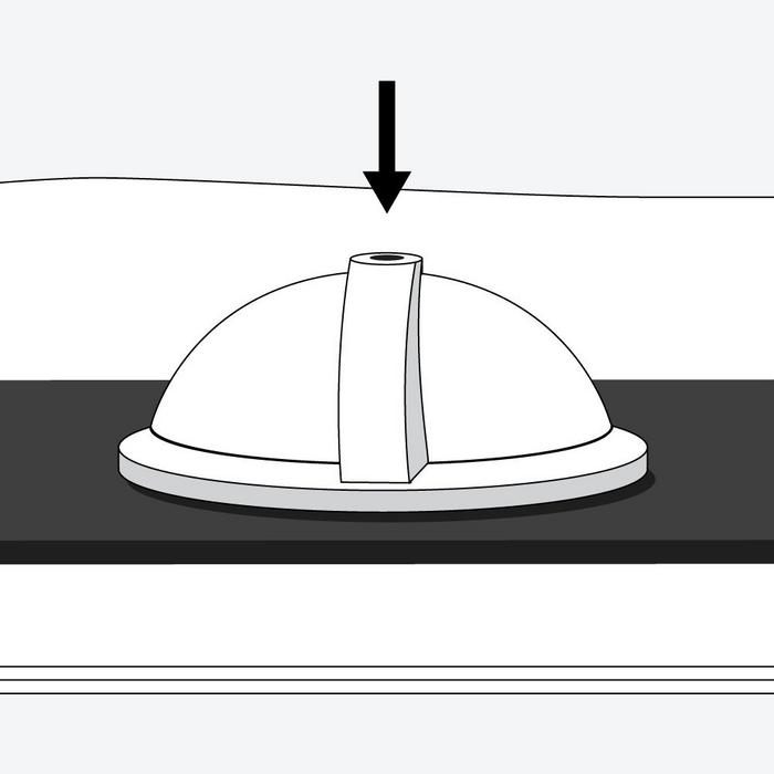 Steps to install undermount sink - an undermount sink flipped over pressed firmly onto the the vanity top