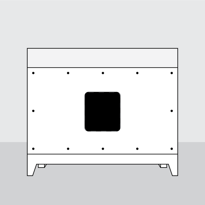 Step 3 - If the vanity has a back, mark and drill holes to accommodate drain and supply pipes