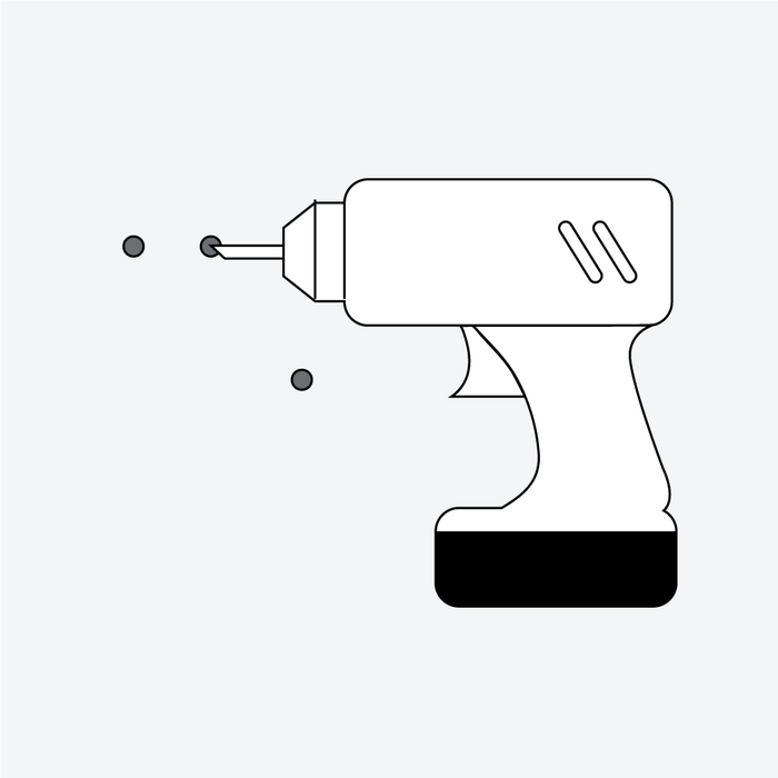 Step 2 - Drill mounting holes using the marked guides