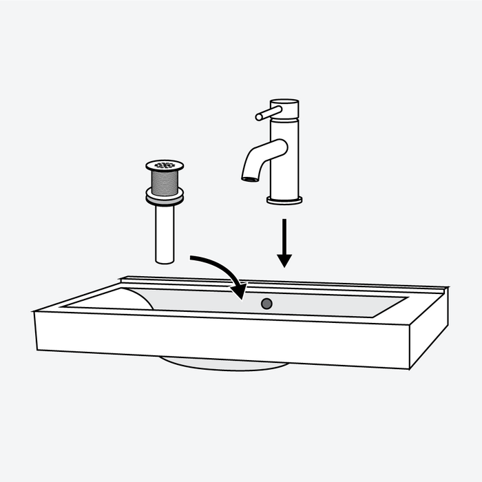 Step 3 - Attach the new faucet and drain assembly to the sink