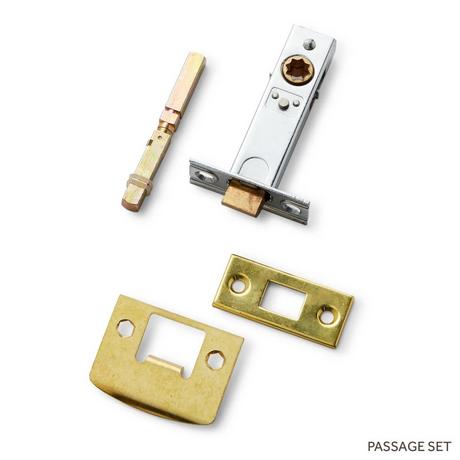 Traeger Solid Brass Interior Door Set - Lever Handle - Passage - Left Hand