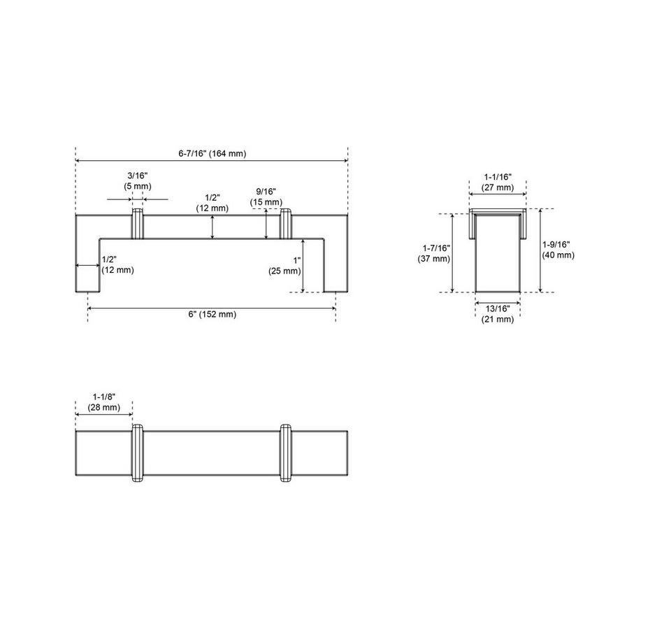 Marta Solid Brass Cabinet Pull - Antique Brass - 6" Centers, , large image number 1