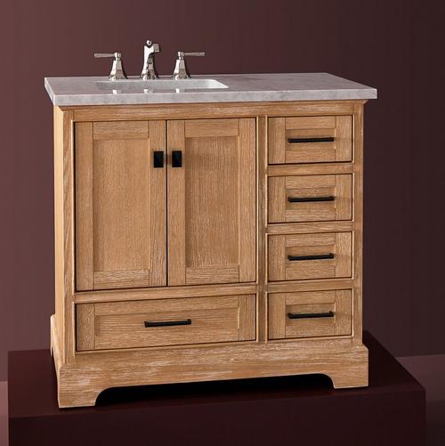 36" Quen Vanity, Elita Widespread Faucet in Brushed Nickel