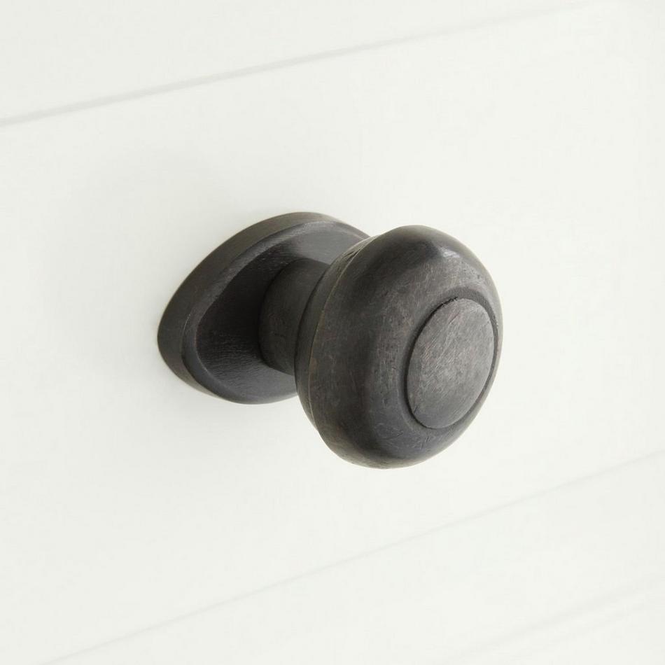 Solid Bronze Traditional Knob with 2" Oval Base Plate - Bronze Patina, , large image number 0