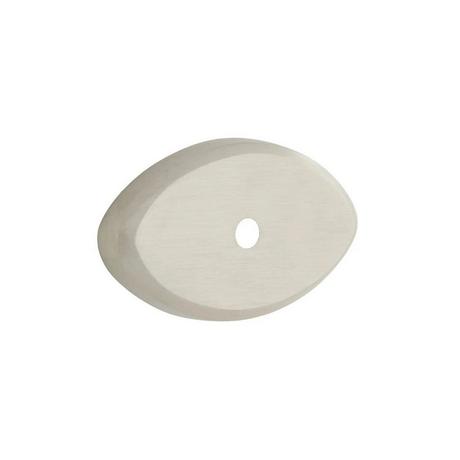 2" Solid Brass Oval Base Plate - Brushed Nickel