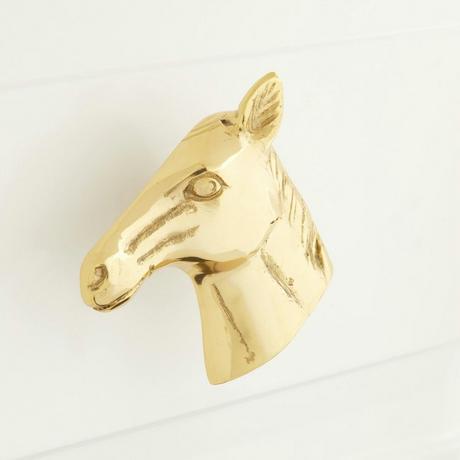 Solid Brass Horse Cabinet Knob