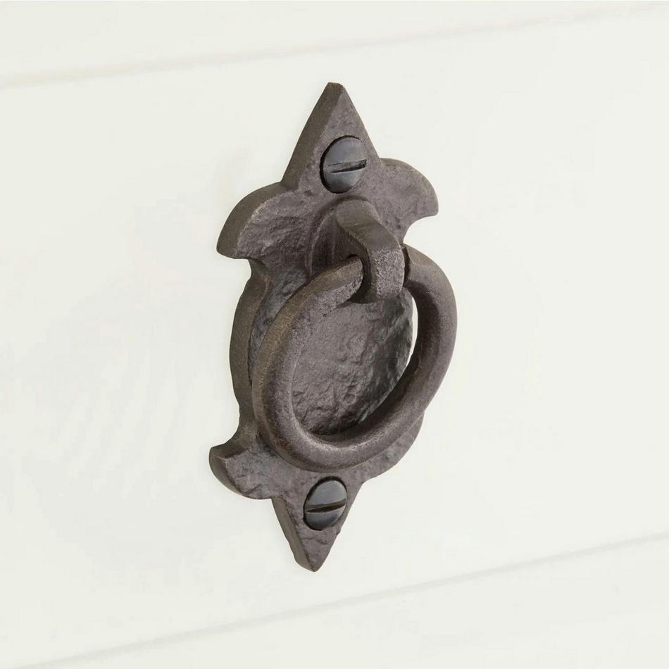 Rustic Cast Iron Drawer Pull - Antique Pewter, , large image number 1