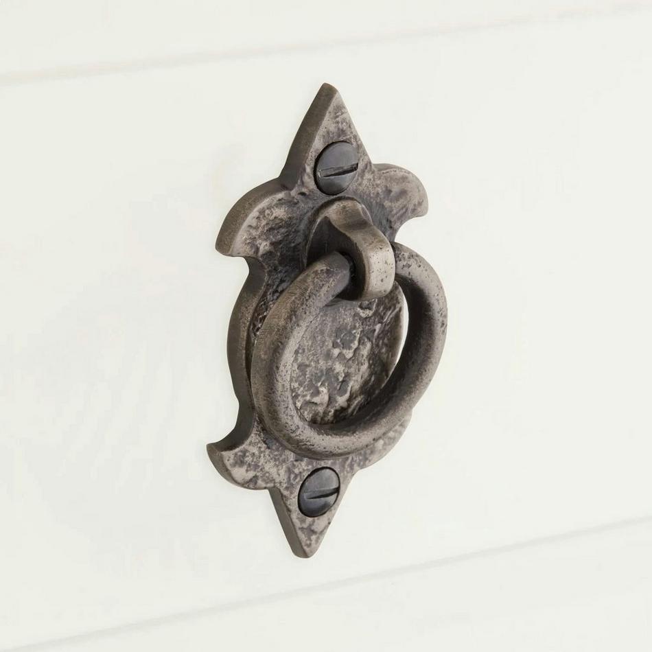 Rustic Cast Iron Drawer Pull - Antique Pewter, , large image number 0