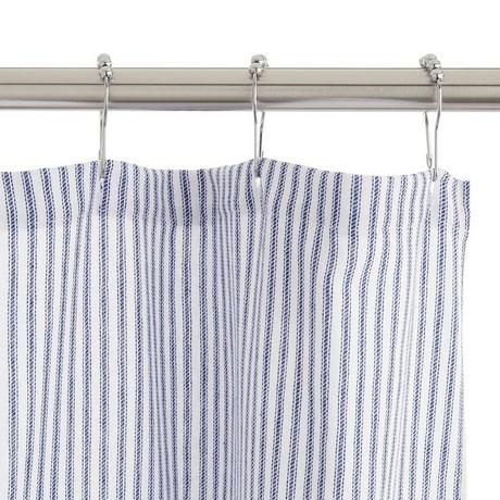 Cotton Shower Curtain - Blue Stripe