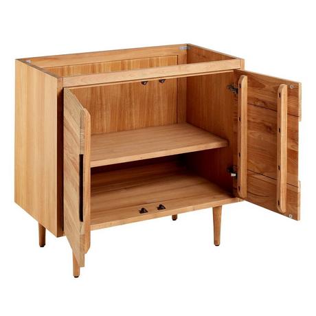 36" Bivins Teak Bathroom Vanity for Rectangular Undermount Sink - Natural Teak