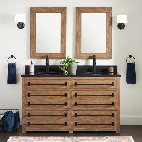 60" Maysville Double Vanity for Undermount Sinks - Gray Wash
