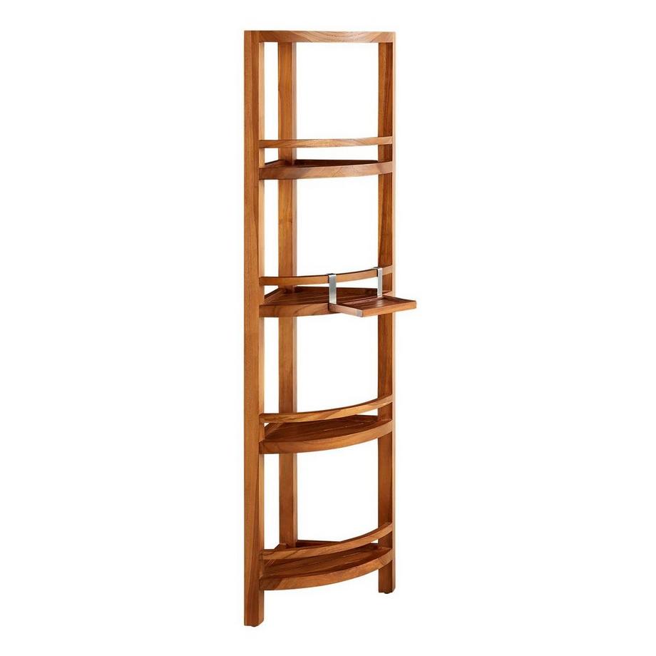 Bastian Hanging Bathroom Teak Shelf Five Shelves Signature Hardware