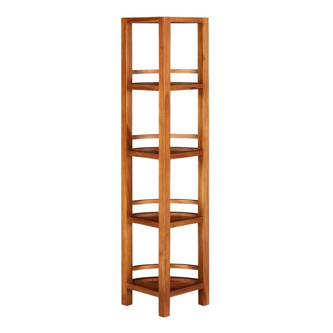 Bastian Hanging Bathroom Teak Shelf Five Shelves Signature Hardware