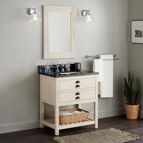 30" Ansel Console Vanity for Rectangular Undermount Sink - Cottage White
