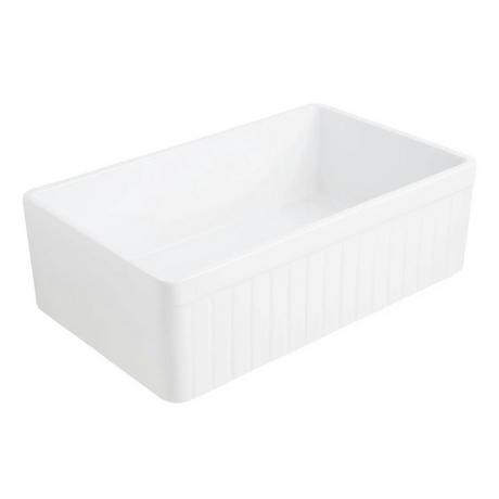 30" Navarro Fireclay Farmhouse Sink - Blue Tuscany Motif
