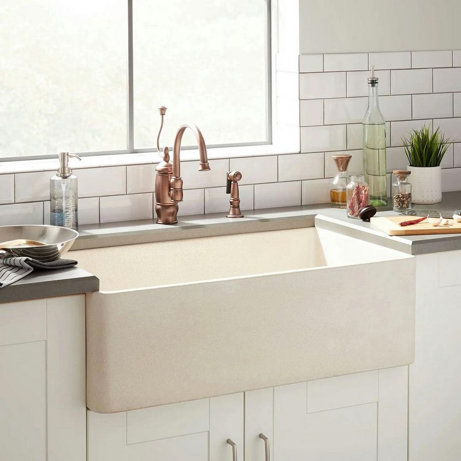 30" Sheldon Reversible Fireclay Farmhouse Sink - Crackled Beige, , large image number 0