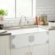 33" Brelsford Fireclay Farmhouse Sink - Gray Medallion Motif, , large image number 0