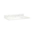 37" x 22" 3cm Quartz Vanity Top for Rectangular Undermount Sink - Hailstone White - White Sink, , large image number 0
