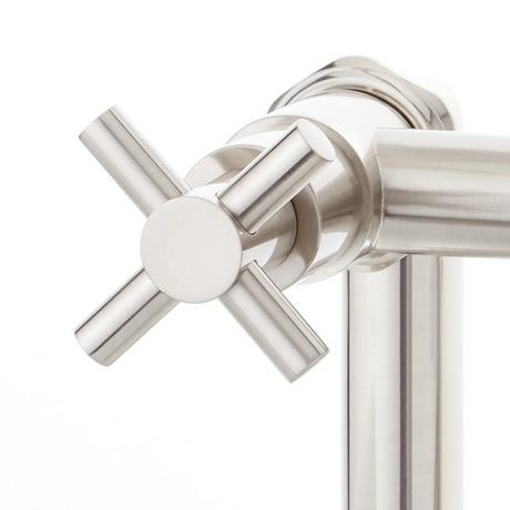 Gervaise Deck-Mount Tub Faucet and Hand Shower - Cross Handles