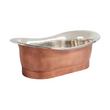78" Marcy Hammered Copper Double-Slipper Air Tub - Nickel Interior - No Overflow, , large image number 1