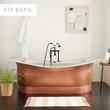 78" Marcy Hammered Copper Double-Slipper Air Tub - Nickel Interior - No Overflow, , large image number 8