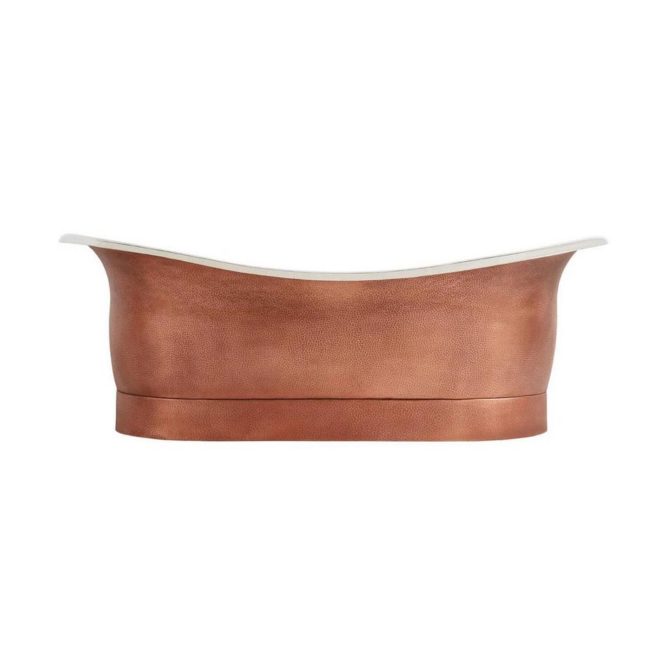 78" Marcy Hammered Copper Double-Slipper Air Tub - Nickel Interior - No Overflow, , large image number 2