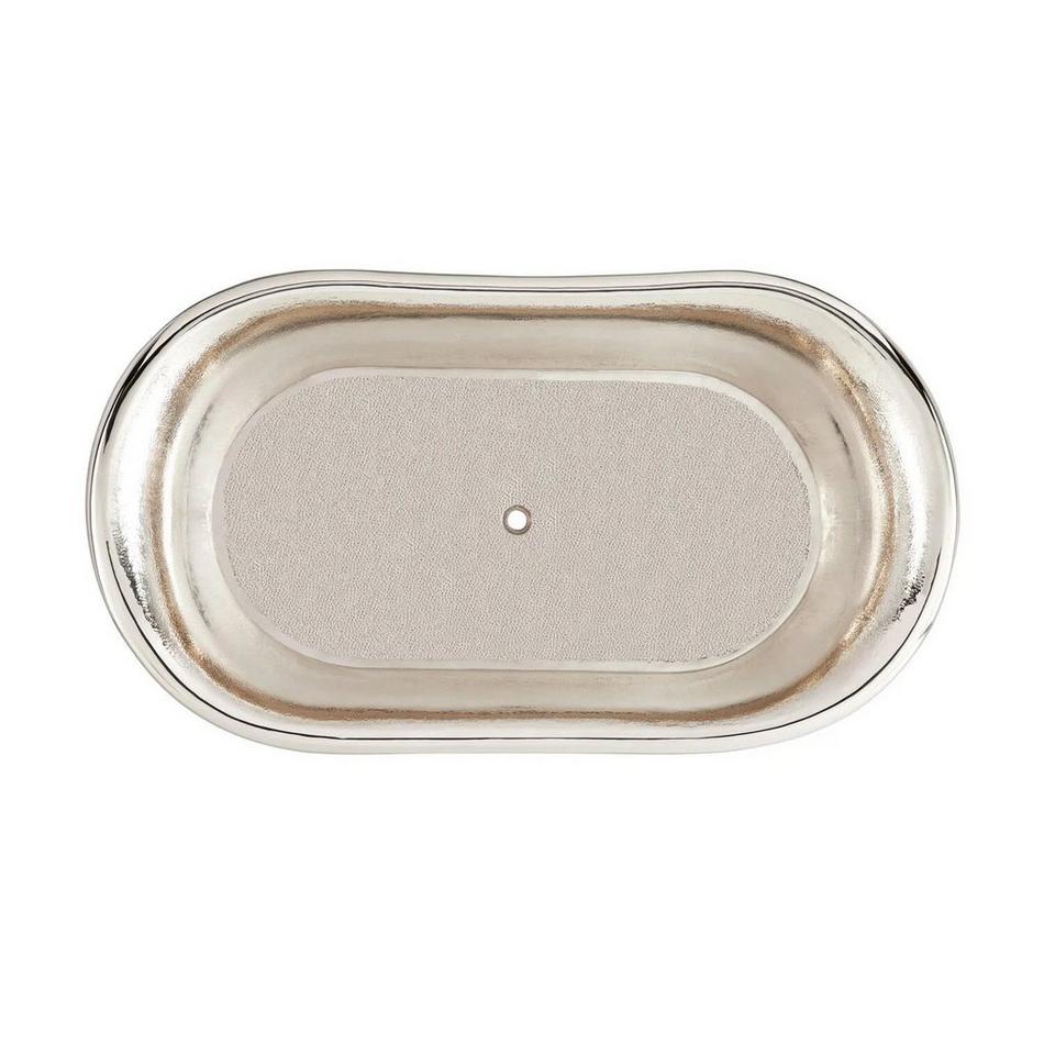 78" Marcy Hammered Copper Double-Slipper Air Tub - Nickel Interior - No Overflow, , large image number 3