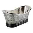 71" Raye Mother-of-Pearl Copper Double-Slipper Tub - Black Base and Nickel Interior, , large image number 5