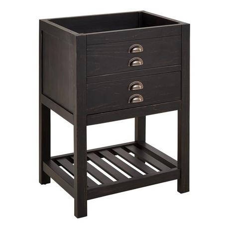 24" Ansel  Console Vanity - Rustic Black - Vanity Cabinet Only