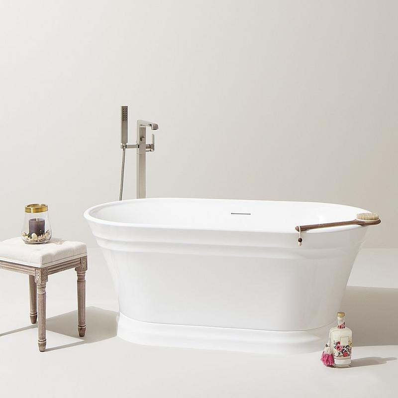 Odenwald Acrylic Tub, Sefina Freestanding Tub Faucet