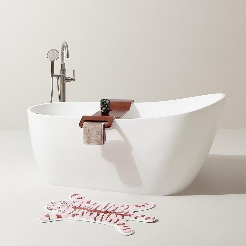 Sheba Acrylic Slipper Tub, Greyfield Freestanding Tub Faucet