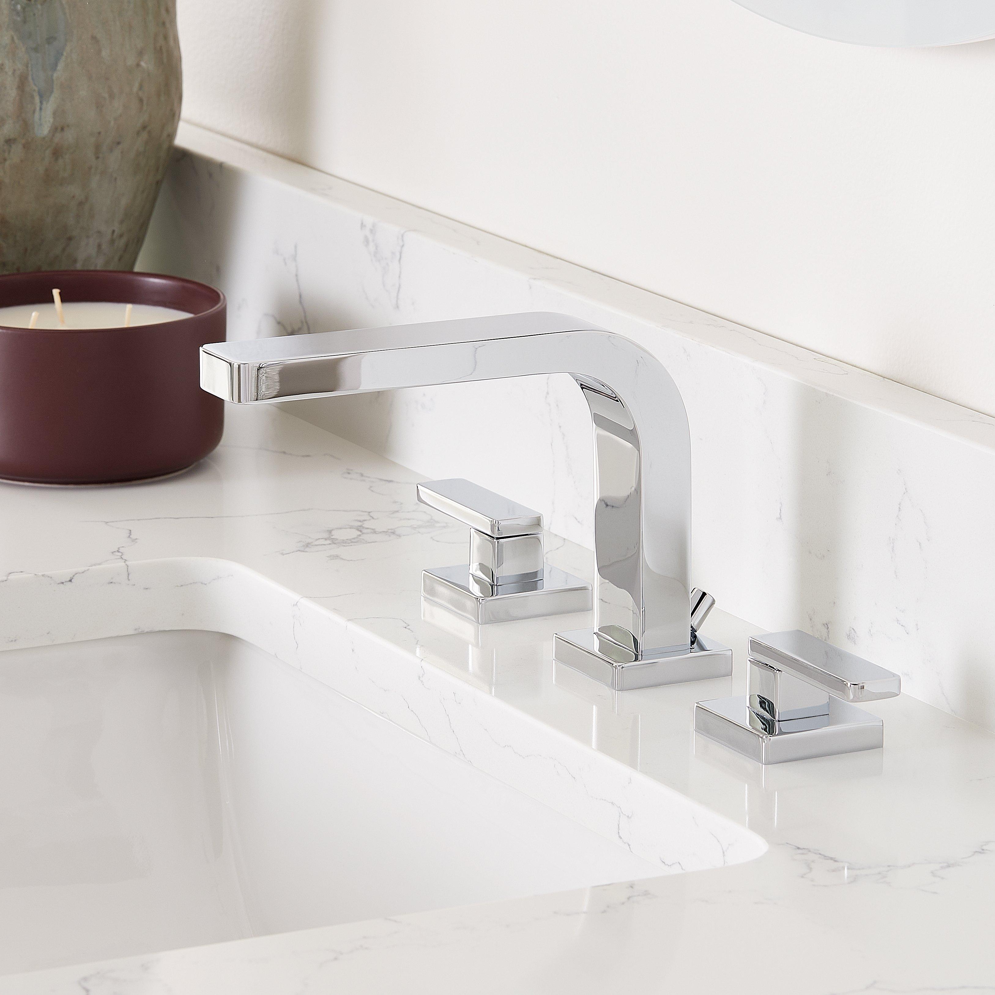 Hibiscus Widespread Bathroom Faucet in Chrome